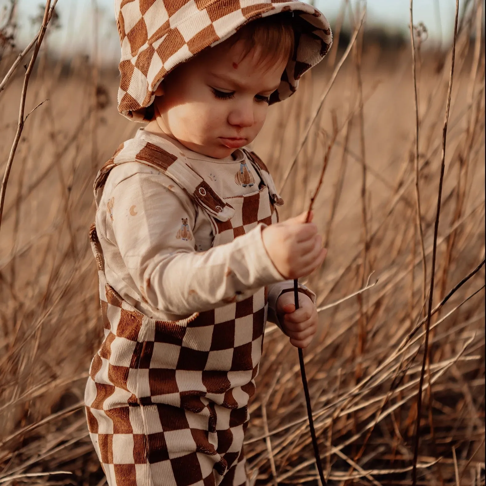 Monsieur Mini - Check Velvet Overalls