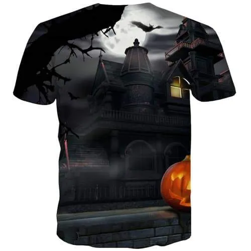Moon T shirts Men Bat Tshirts Cool Halloween Tshirt Anime Terror Tshirt Printed Hip Hop T-shirts Graphic Short Sleeve Punk Rock