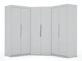 Mulberry 3.0 Sectional Modern Wardrobe Corner Closet with 4 Drawers - Set of 3 in White