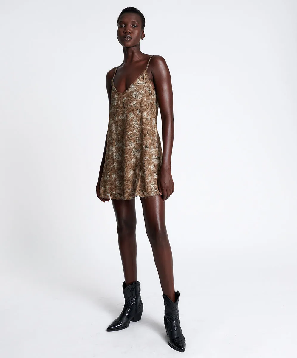 MYSTERIOUS SNAKE SLIP DRESS