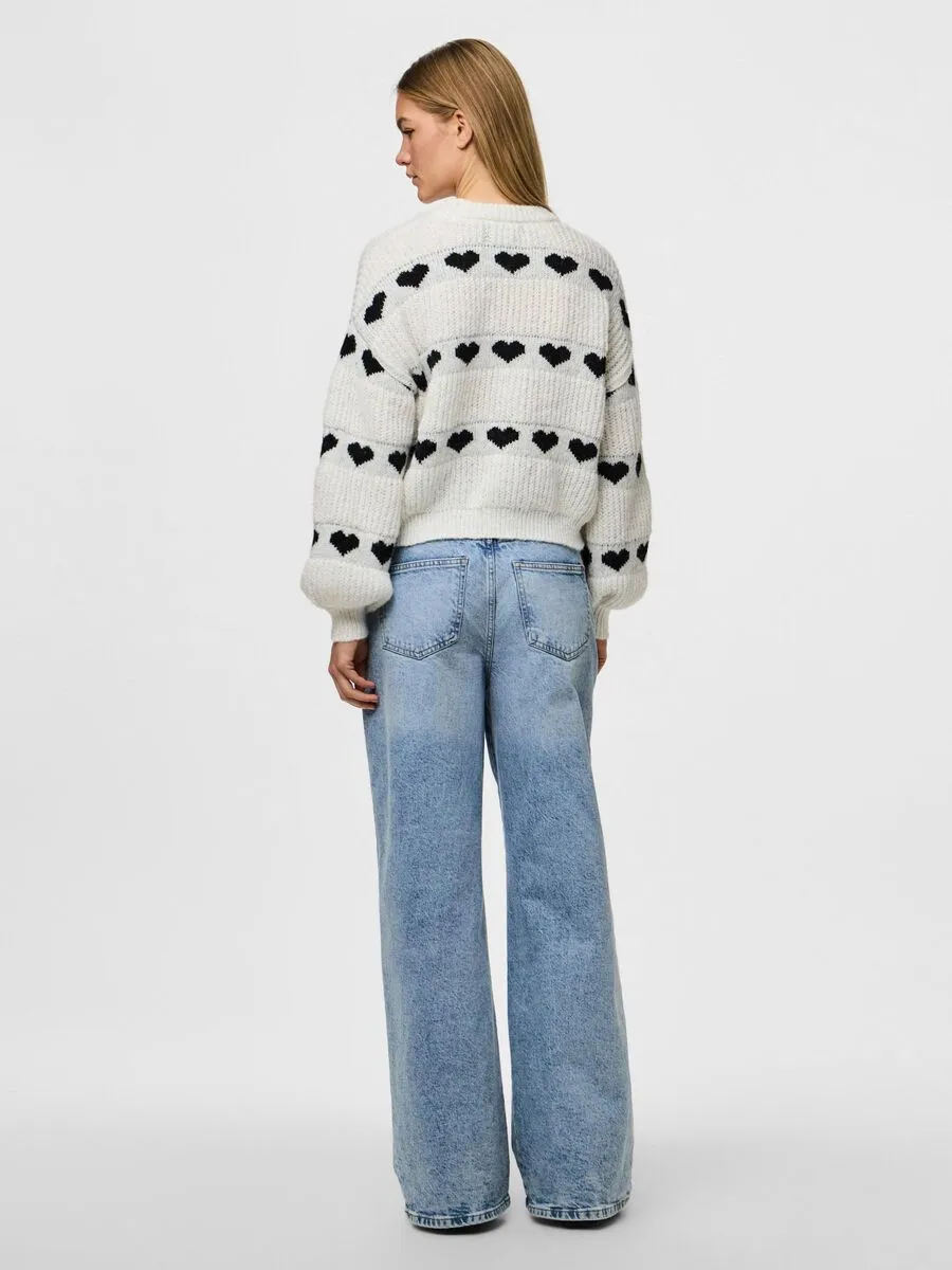 Nove Knit Jumper (Cloud Dancer/Black Heart)