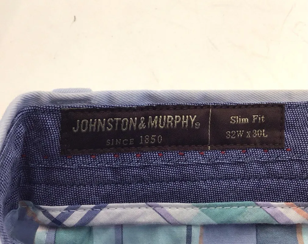 NWT Johnston & Murphy Men's Light Blue Slim Fit Chino Pants - Size 32WX30L