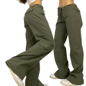 Olive Drawstring Tech Pants (M)