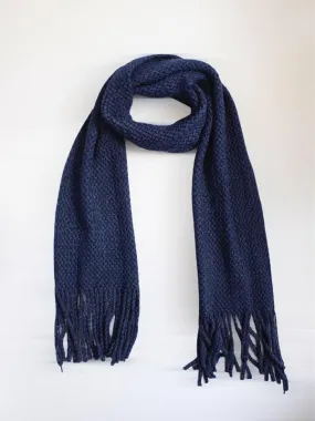 One Friday Navy Blue Solid Muffler