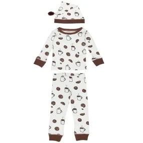 Organic Holiday PJ & Cap Set In Waiting For Santa