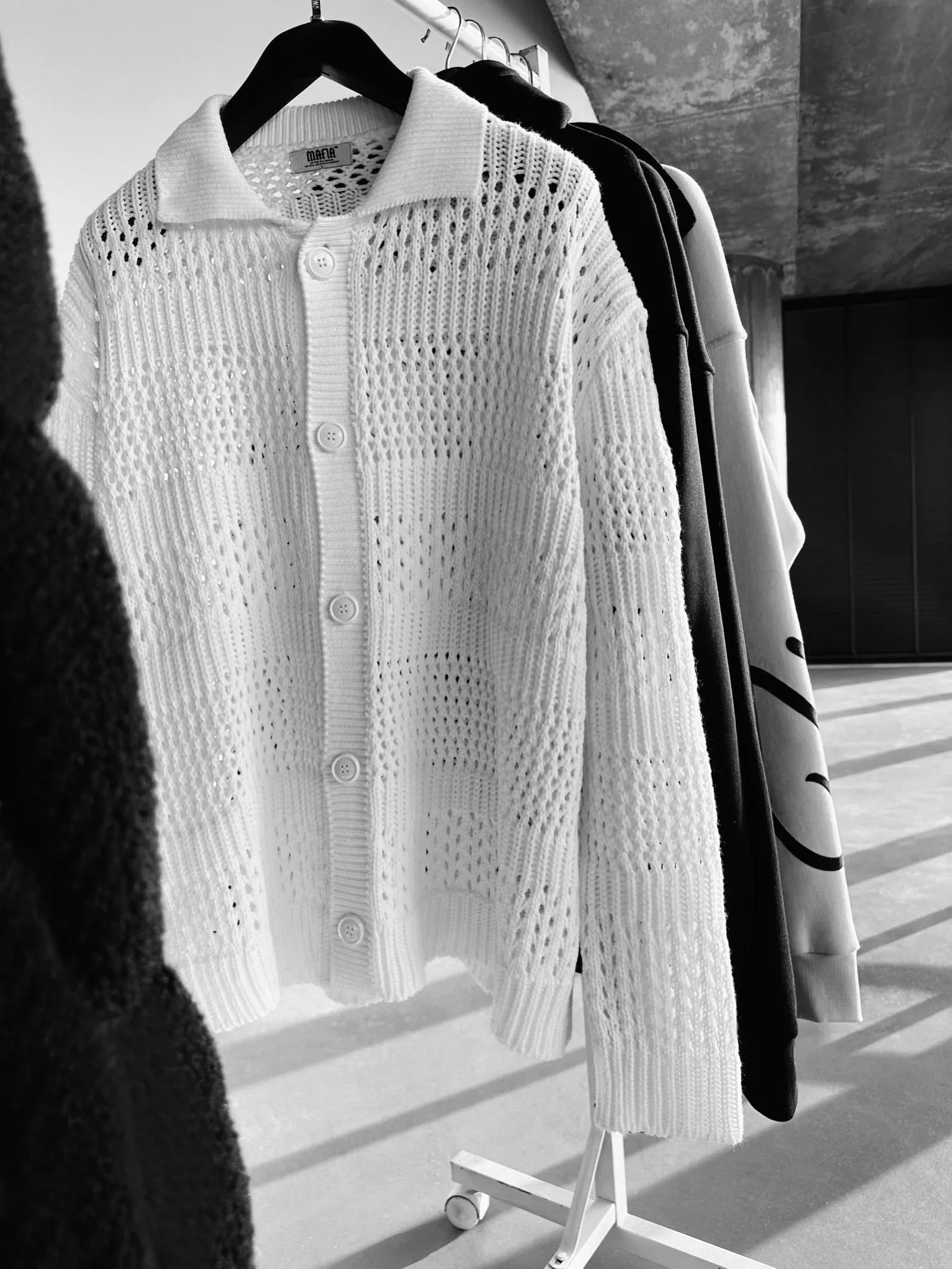Oversize Holey Cardigan - White