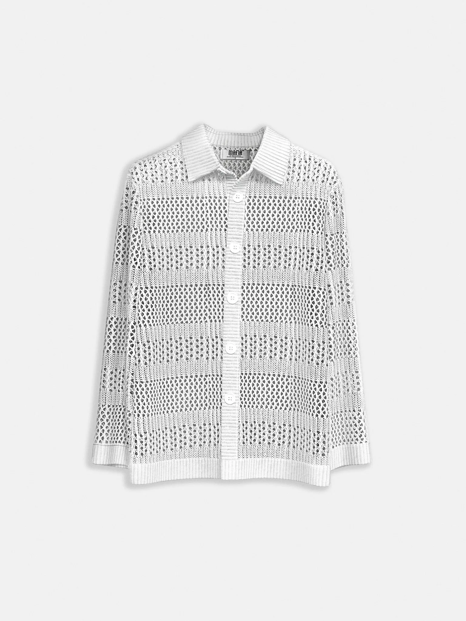 Oversize Holey Cardigan - White