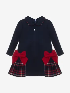 Patachou Baby Girls Jersey Bow Dress in Navy