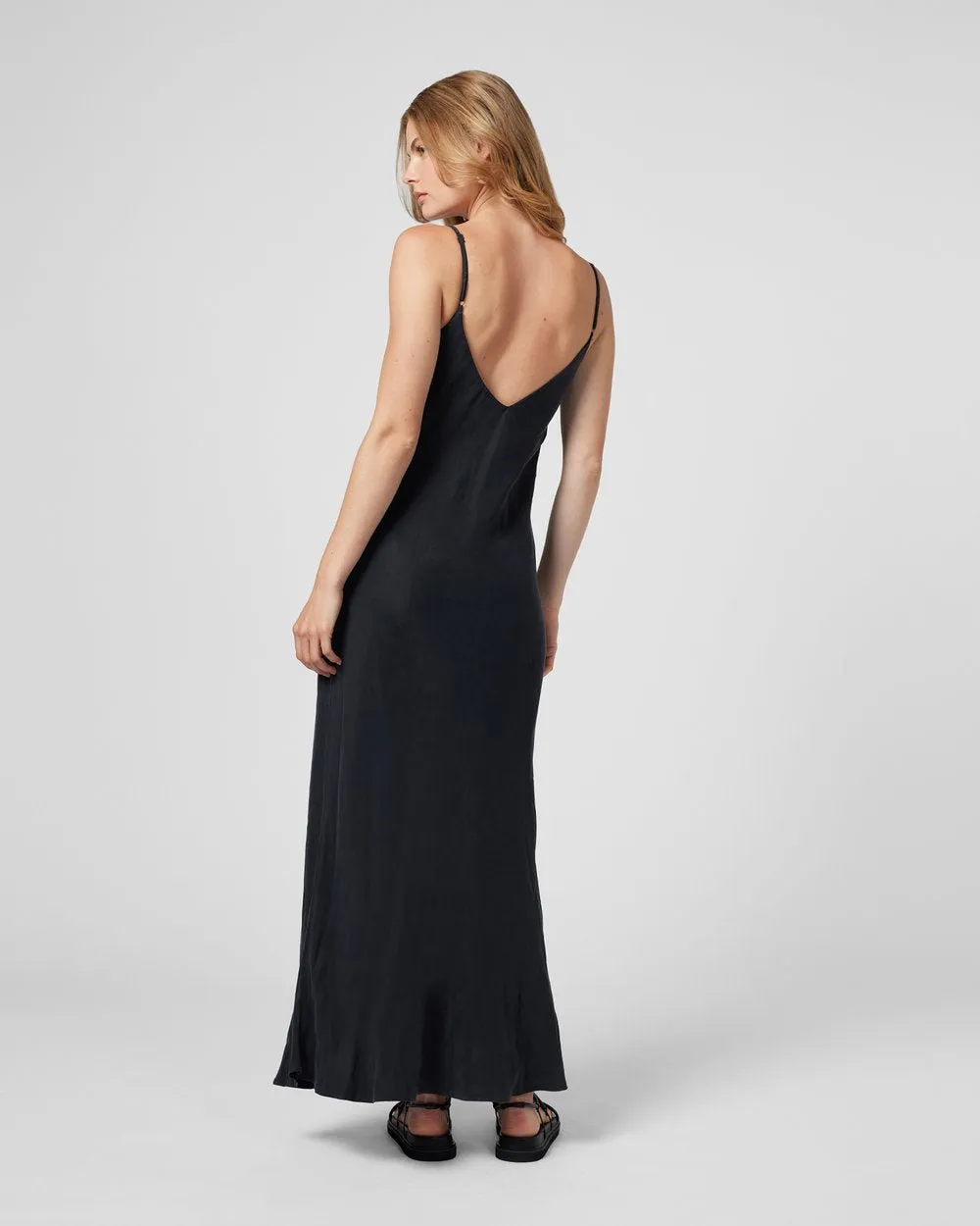 Pepperwood Cupro Slip Dress Black