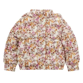 Pink Floral Puffer Jacket