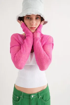 Pink Knit Shrug Top