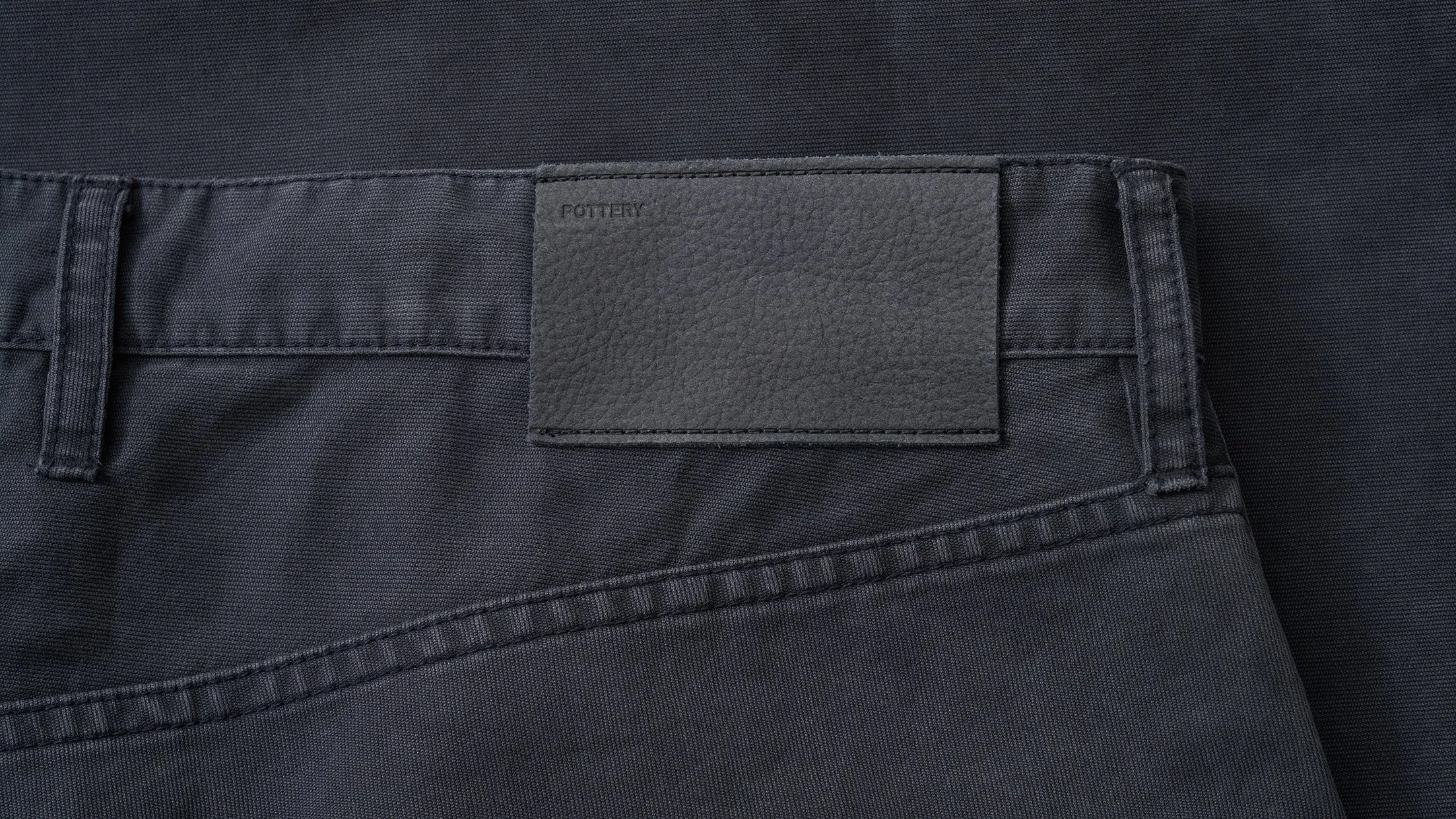 POTTERY Garment Washed Pants (Straight Fit) - Dark Navy