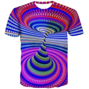 Psychedelic T-shirt Men Dizziness T-shirts 3d Punk Tshirts Novelty Colorful T-shirts Graphic Harajuku Tshirt Printed