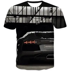 Racing Car T shirts Men Metal Tshirt Anime City Tshirts Cool Gray T-shirts Graphic Retro Tshirt Printed