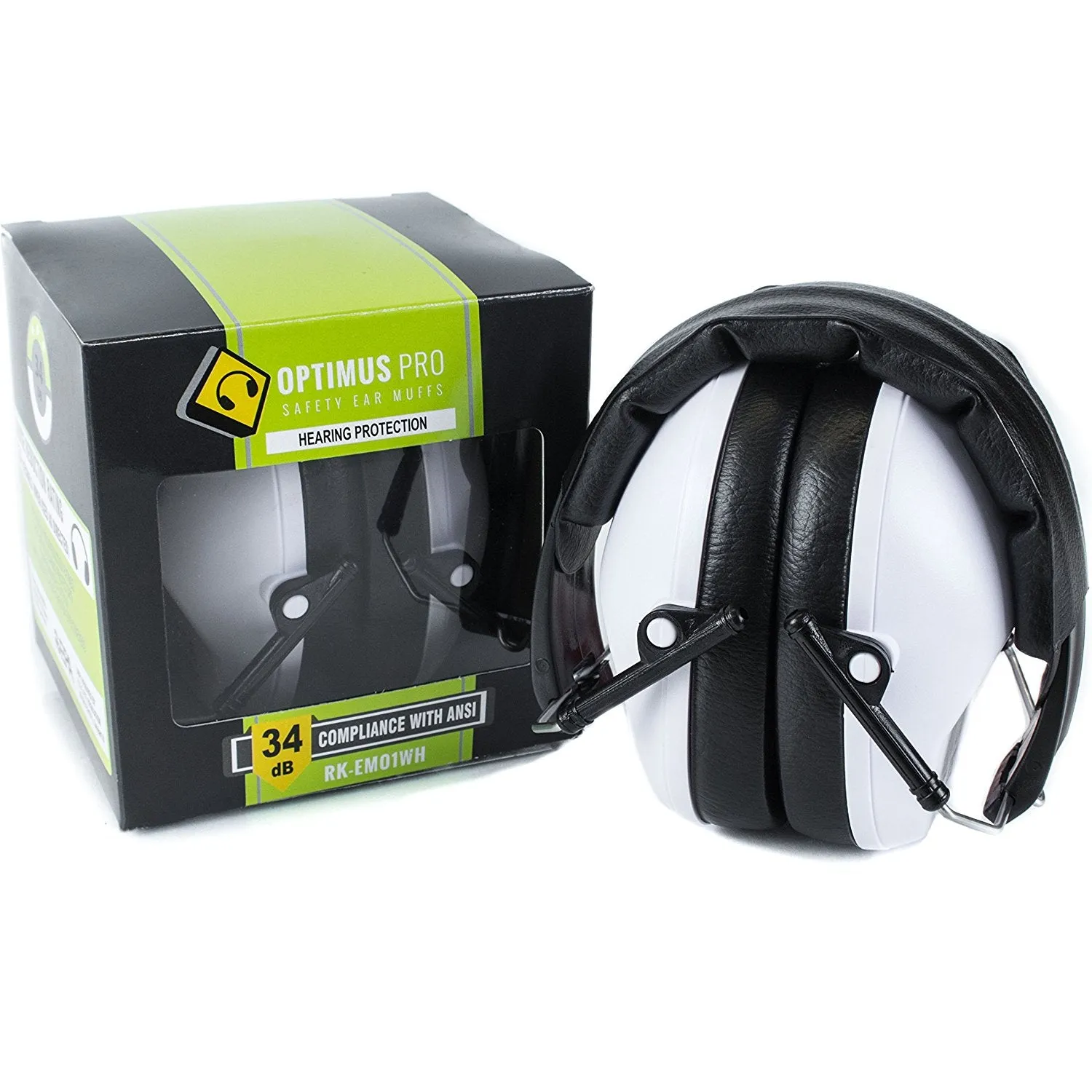 RK Shooting Hearing Protection Folding-Padded Ear Muff - White