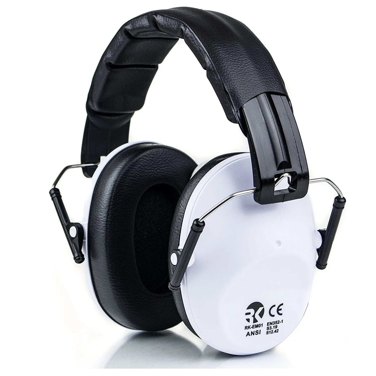 RK Shooting Hearing Protection Folding-Padded Ear Muff - White