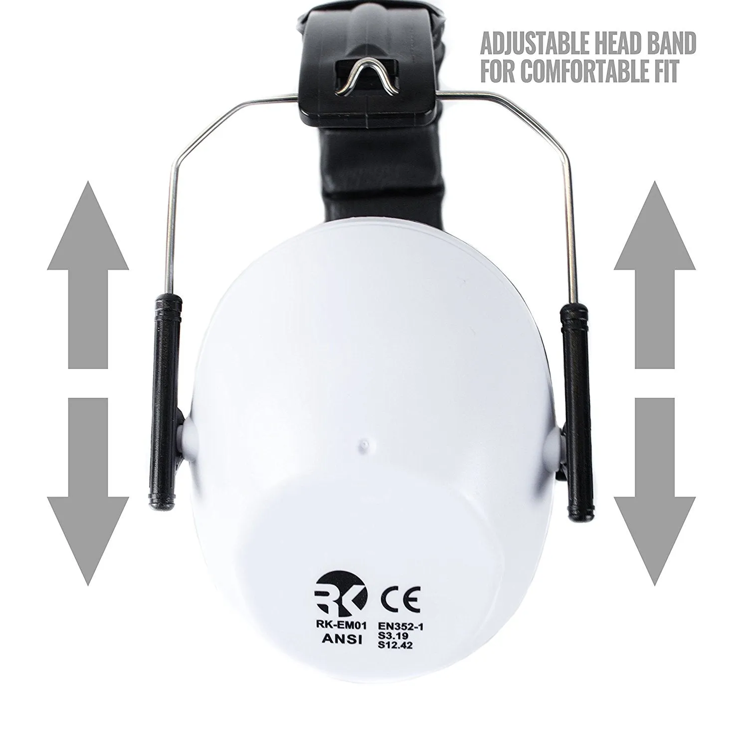 RK Shooting Hearing Protection Folding-Padded Ear Muff - White