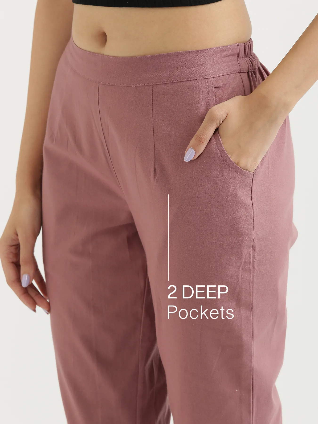Rose Taupe 100% Cotton - Everyday Pants