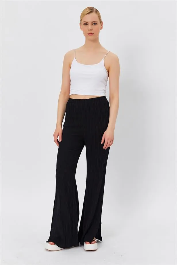 RYN Side Slit Pants - BLACK - Ourense