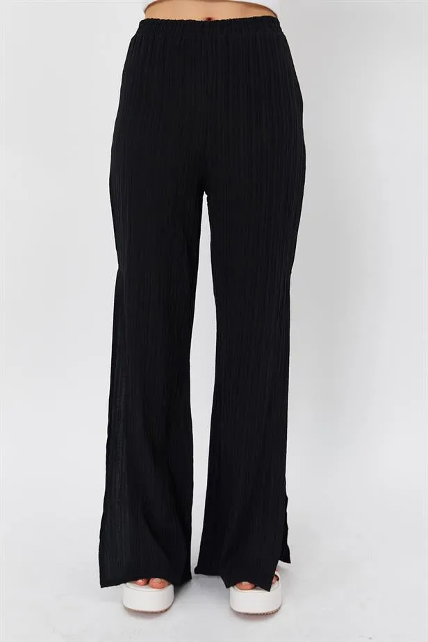 RYN Side Slit Pants - BLACK - Ourense