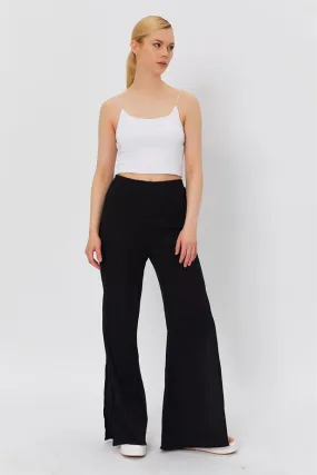 RYN Side Slit Pants - BLACK - Ourense
