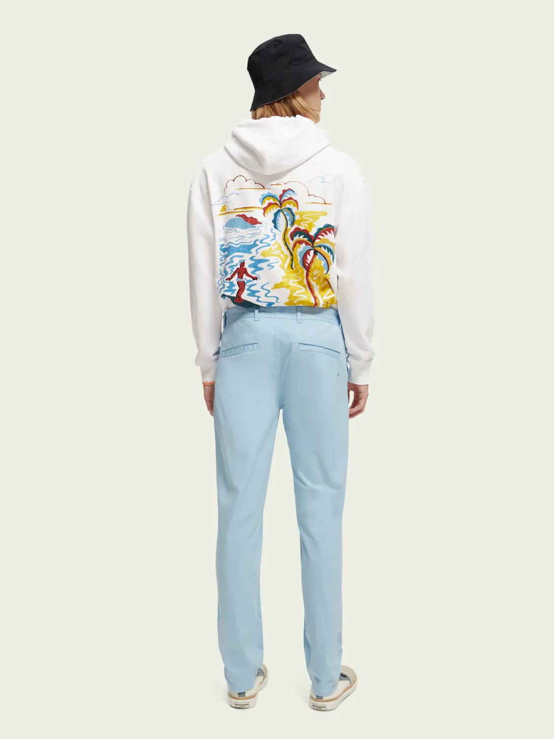 Scotch and Soda Mens Mott Super-Slim Chino in Sea Blue - FINAL SALE