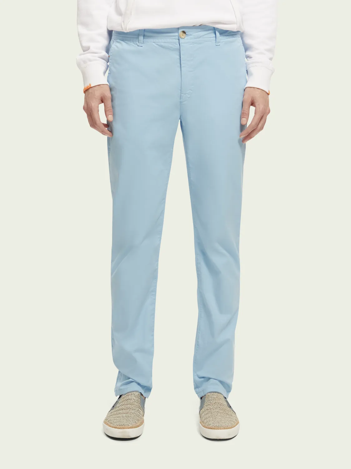 Scotch and Soda Mens Mott Super-Slim Chino in Sea Blue - FINAL SALE