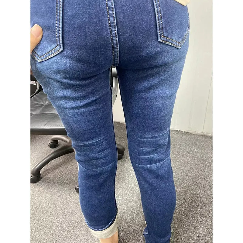 Sepo Women Thermal Stretch Skinny Jeans