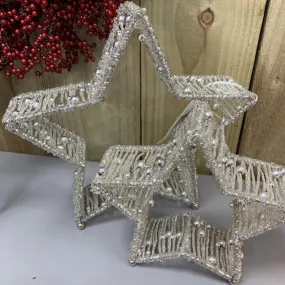 Set of Two Beaded Mantel Stars