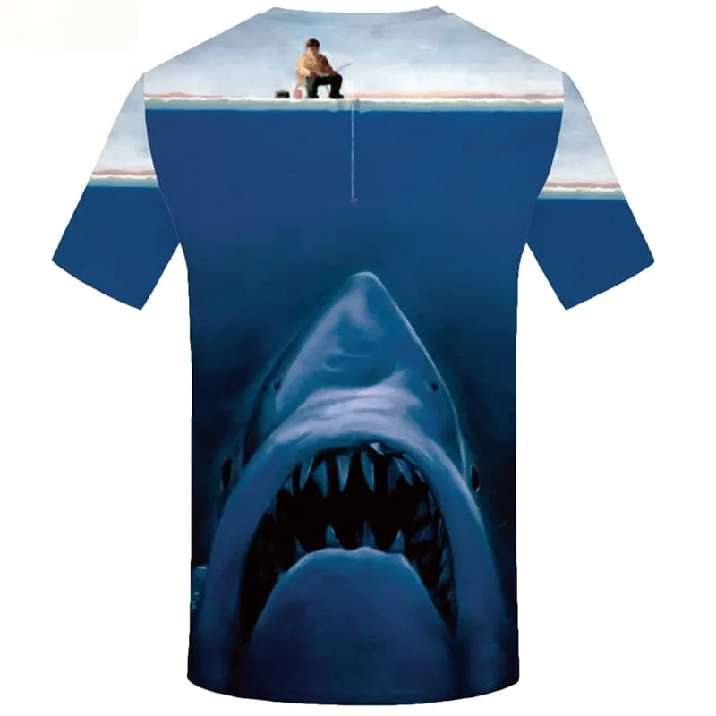 Shark T shirts Men Animal T-shirts Graphic Character Tshirt Anime Ocean Tshirts Casual Short Sleeve summer Men/women Tops Style