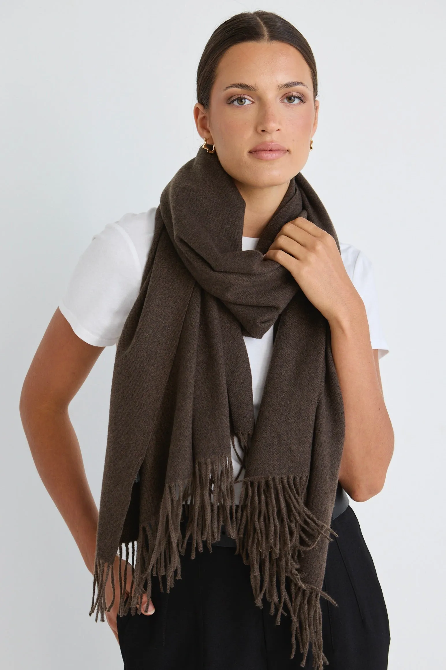 Simple Chocolate Winter Scarf
