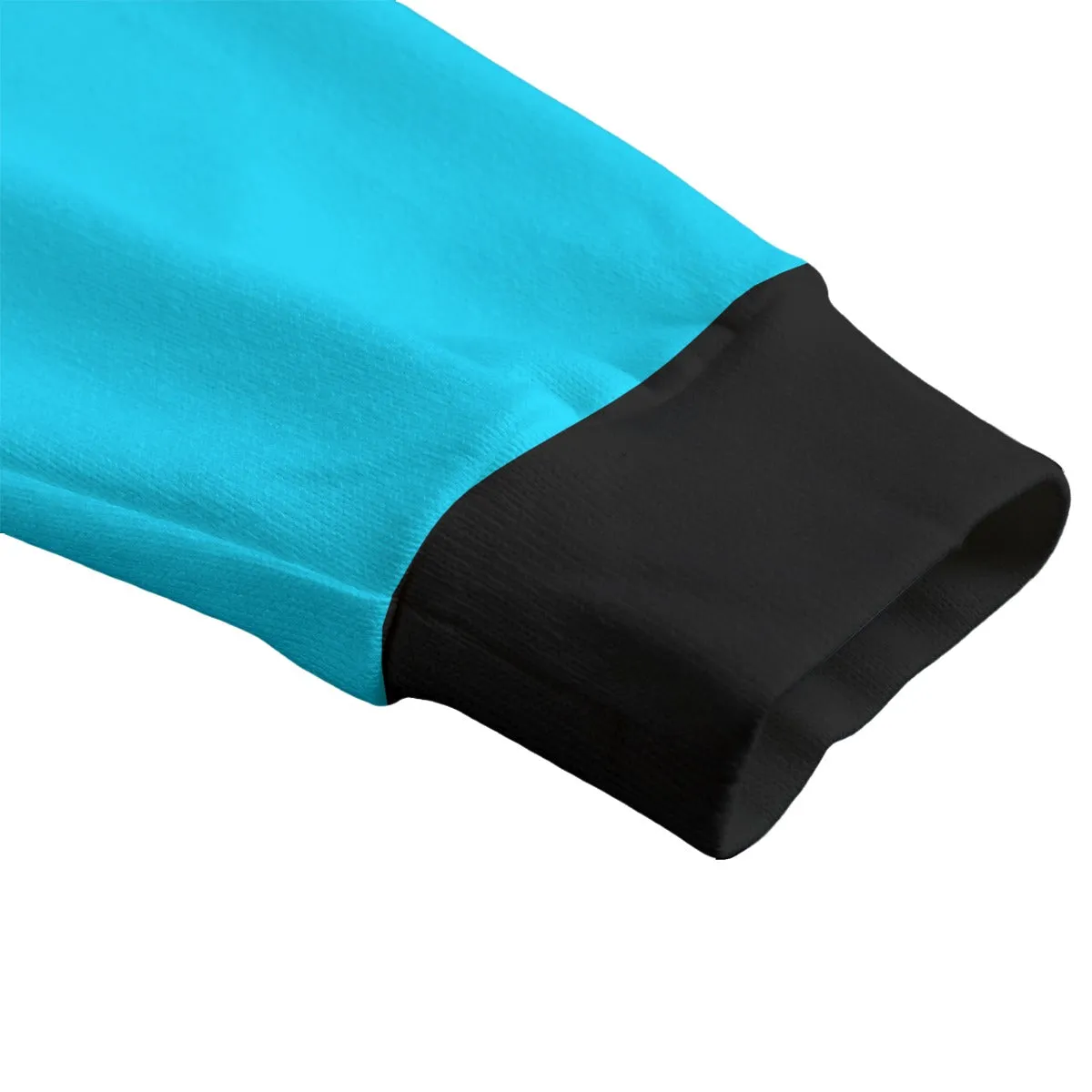 Sixty Eight 93 Logo Black Aqua Blue & Black Unisex V-Neck Knitted Fleece Cardigan