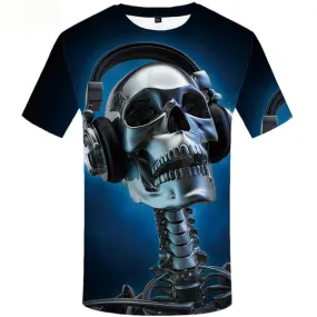 Skull T-shirt Men Skeleton T-shirts 3d Music Tshirts Novelty Short Sleeve