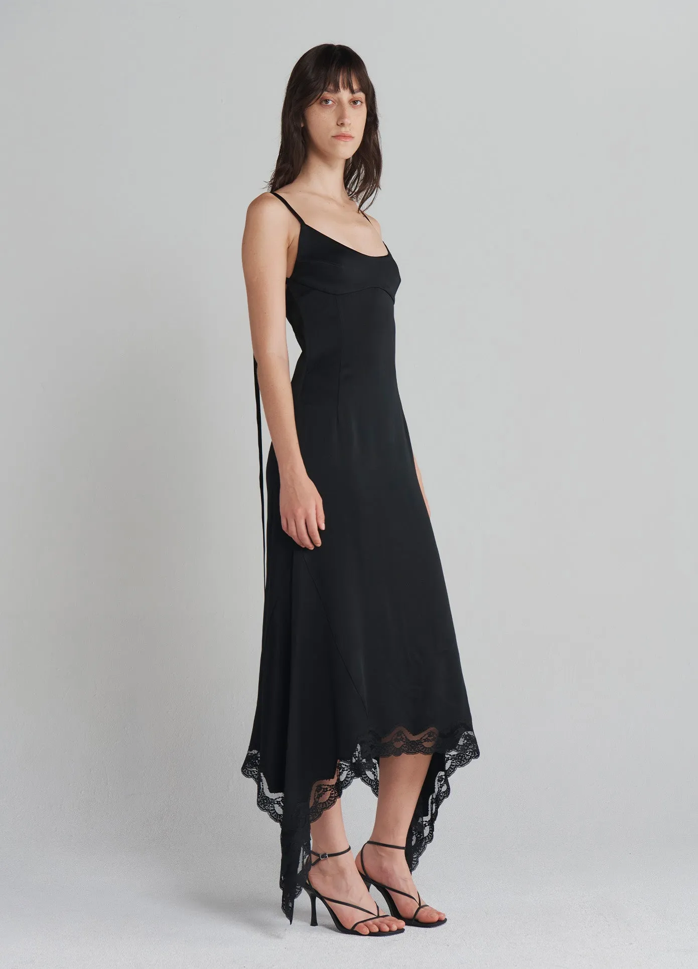 Slip Dress With Lace Hem