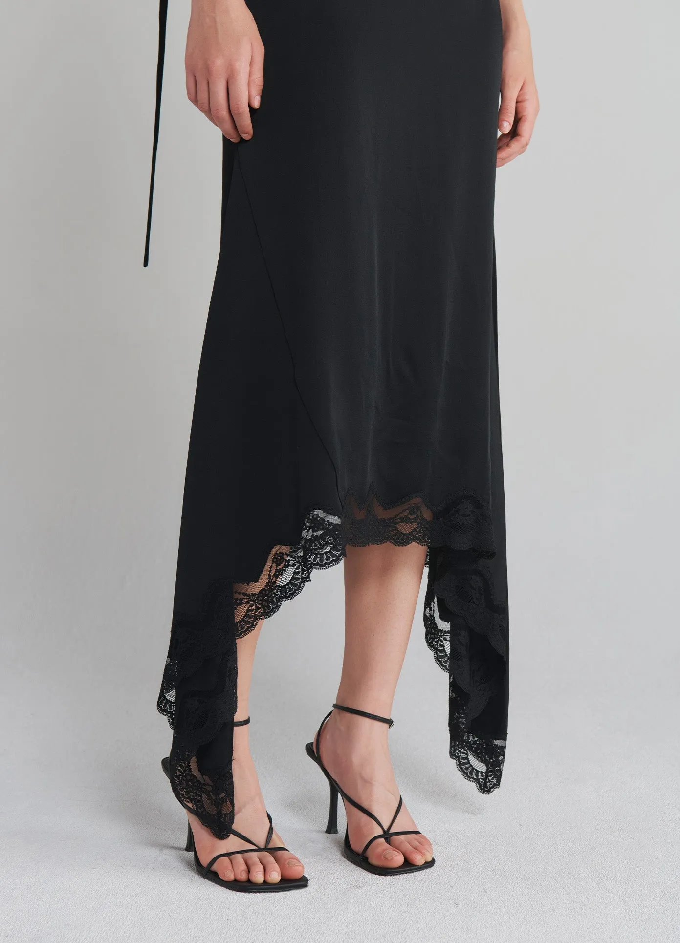 Slip Dress With Lace Hem
