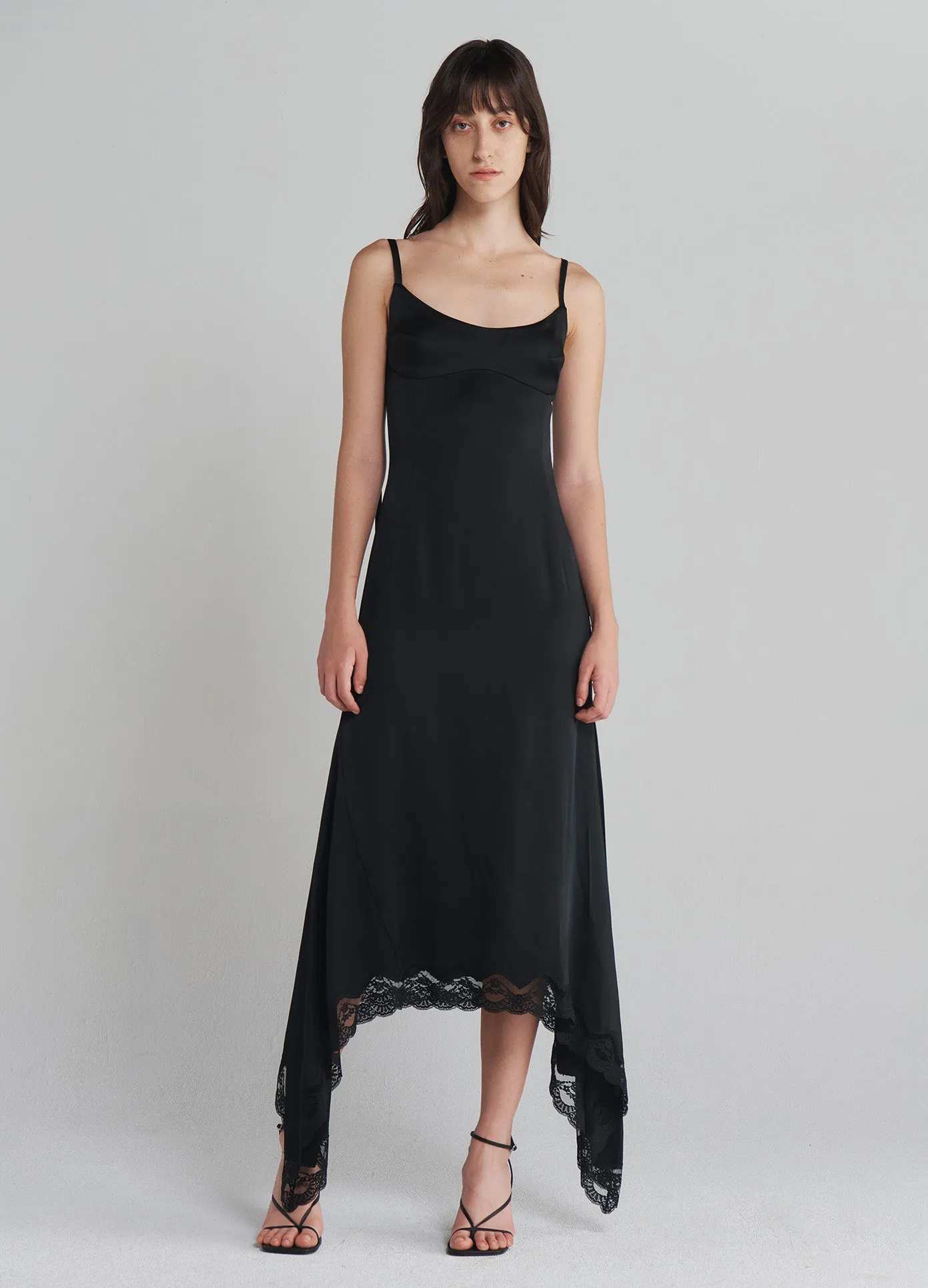 Slip Dress With Lace Hem