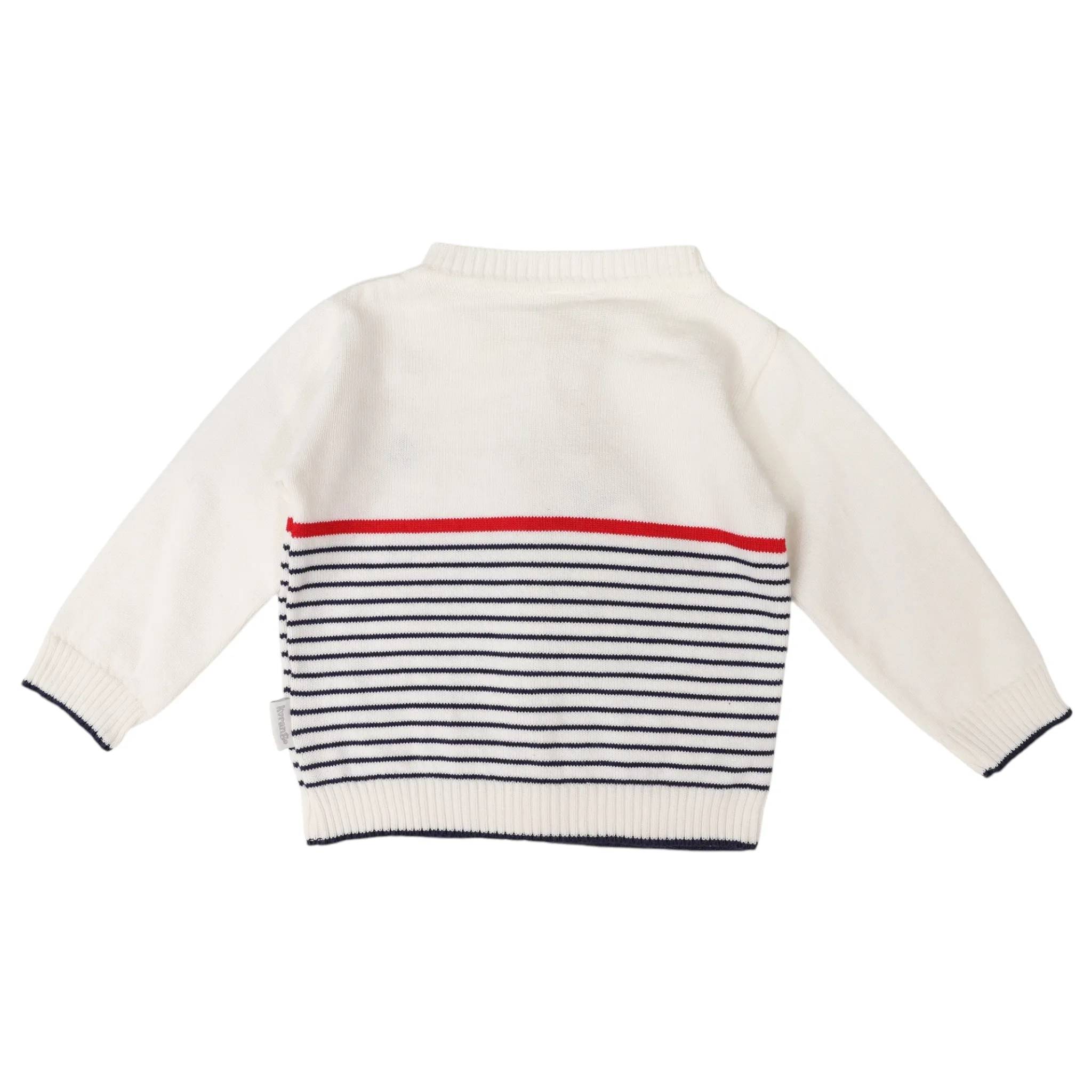 Striped Cardigan with Anchor embroidery