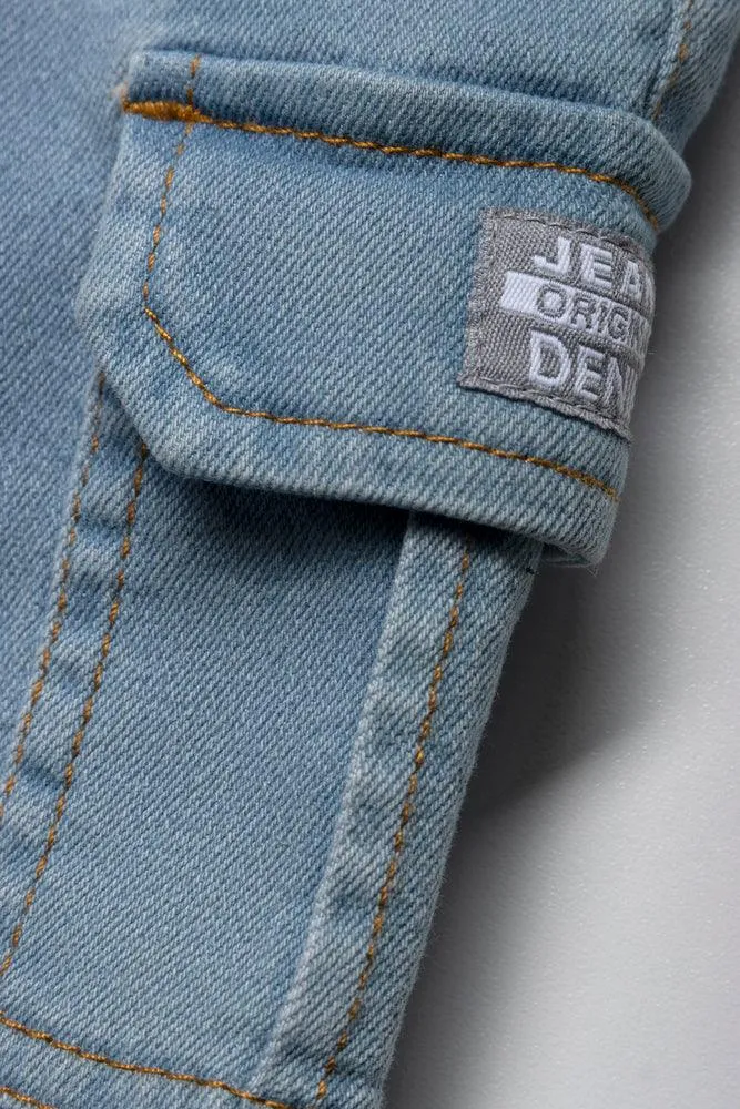 Styled Denim Jogger With Cargo Pockets Light Wash