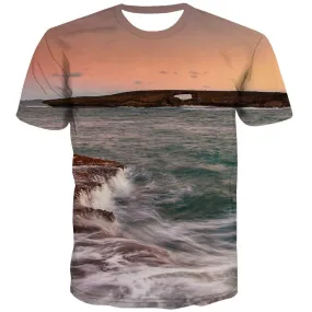surf T shirts Men The sea Shirt Print sport Tshirt Anime Cool Tshirts Novelty
