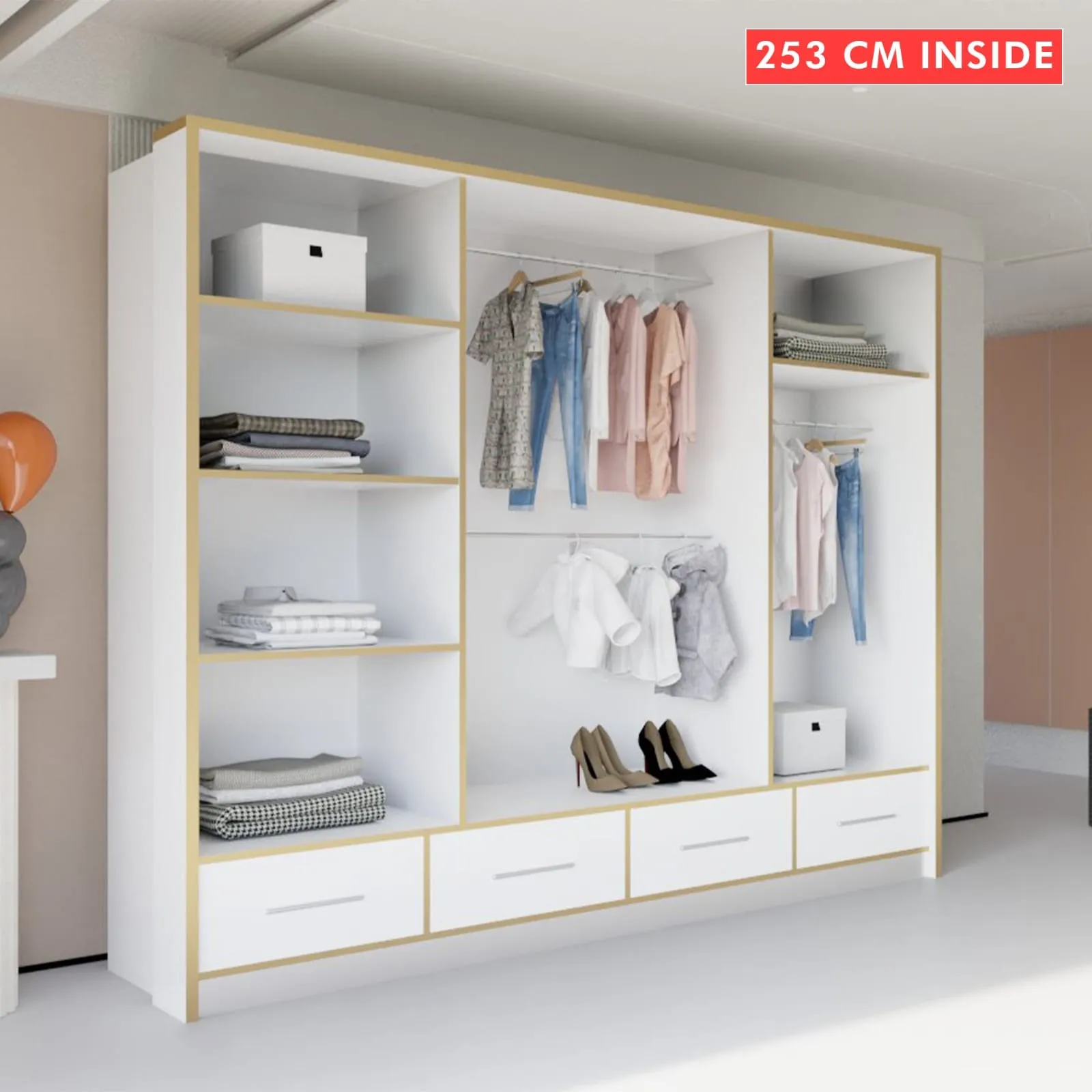 Sydney High Gloss Wardrobe - Stylish and Durable Storage Solution in Multiple Sizes and Colours