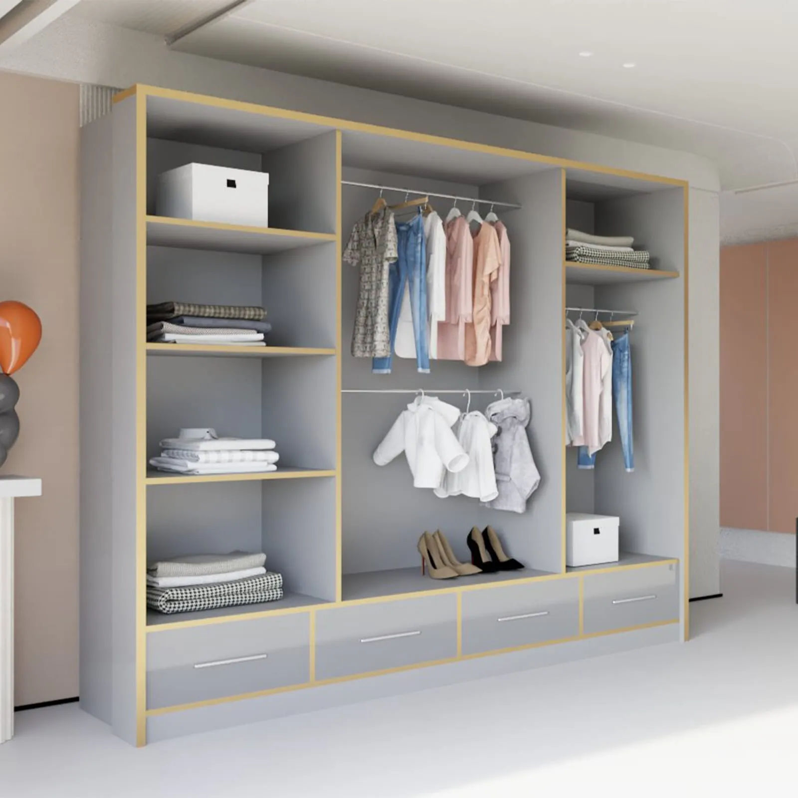 Sydney High Gloss Wardrobe - Stylish and Durable Storage Solution in Multiple Sizes and Colours