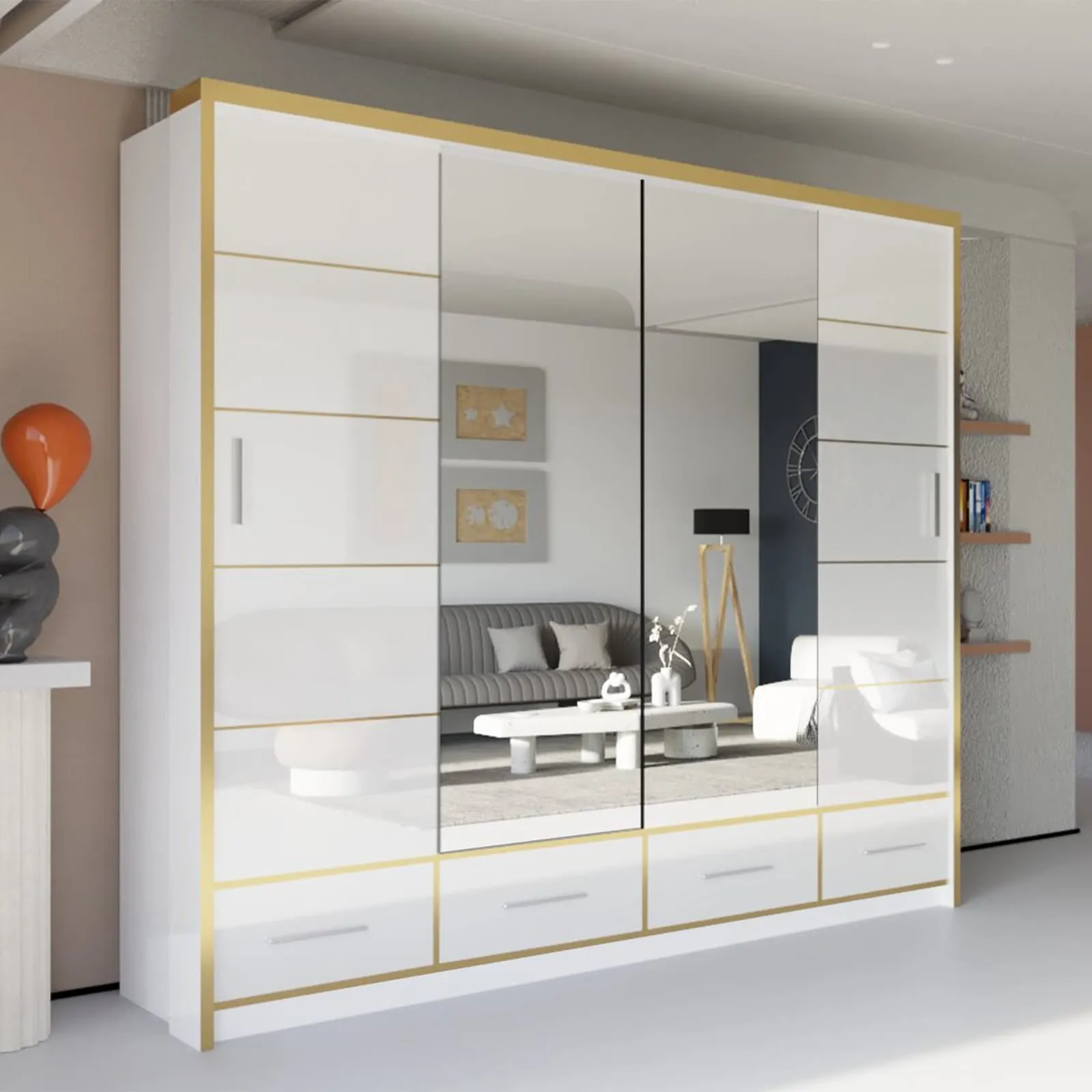 Sydney High Gloss Wardrobe - Stylish and Durable Storage Solution in Multiple Sizes and Colours