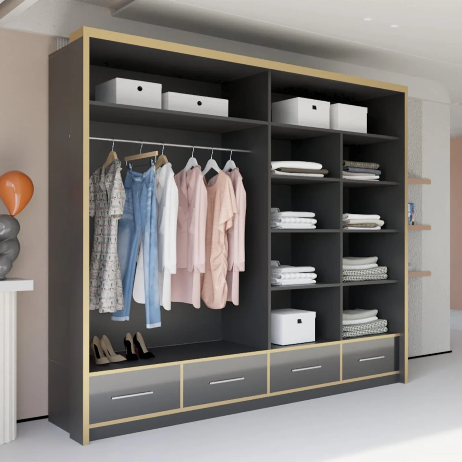 Sydney High Gloss Wardrobe - Stylish and Durable Storage Solution in Multiple Sizes and Colours
