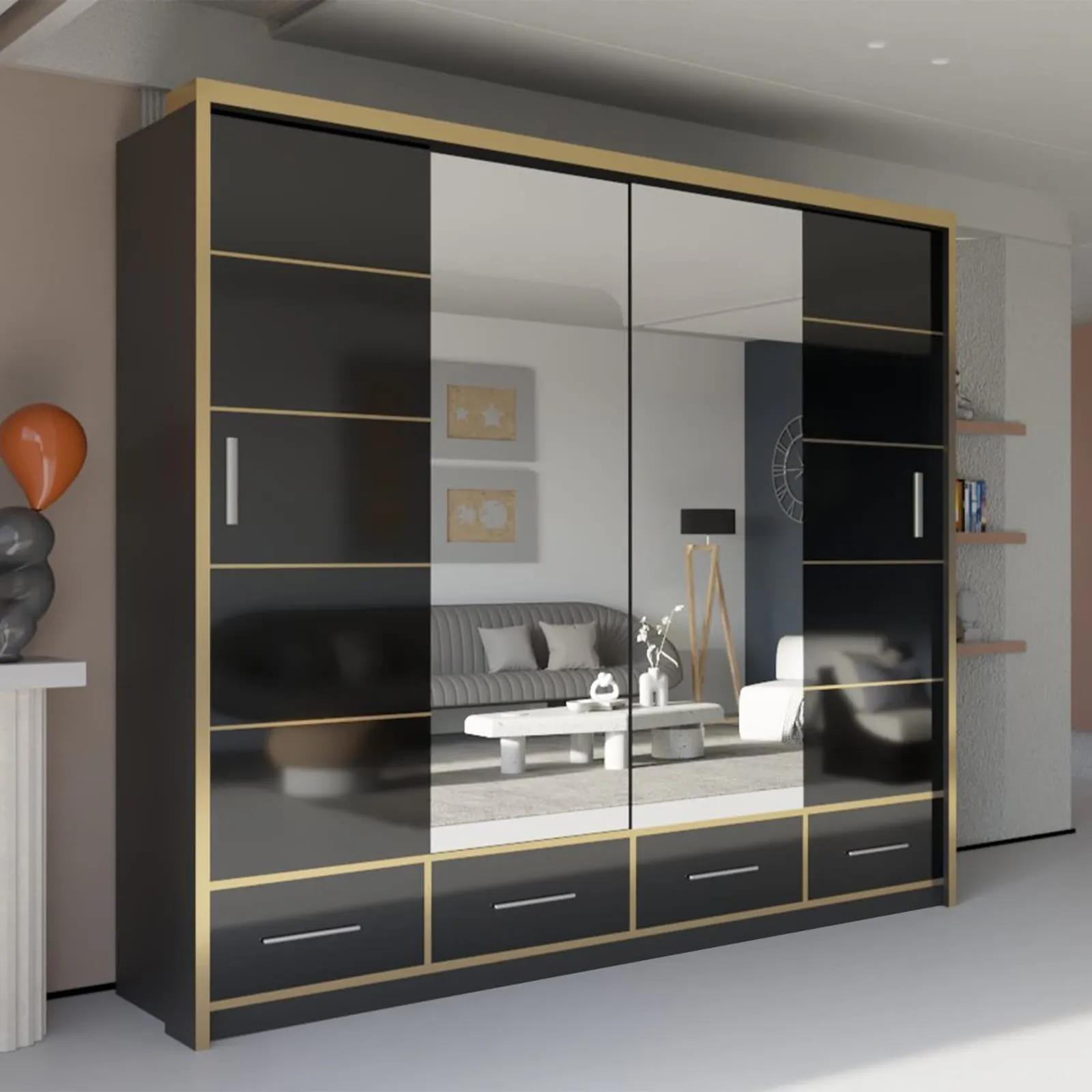Sydney High Gloss Wardrobe - Stylish and Durable Storage Solution in Multiple Sizes and Colours