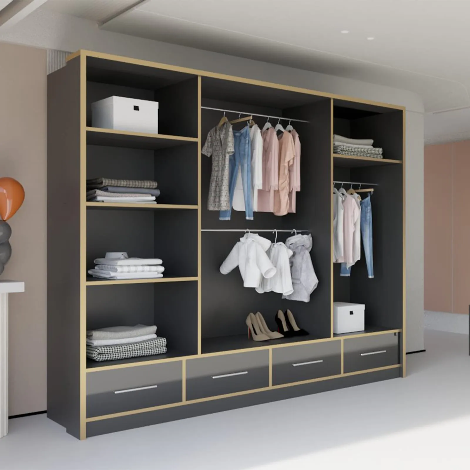 Sydney High Gloss Wardrobe - Stylish and Durable Storage Solution in Multiple Sizes and Colours