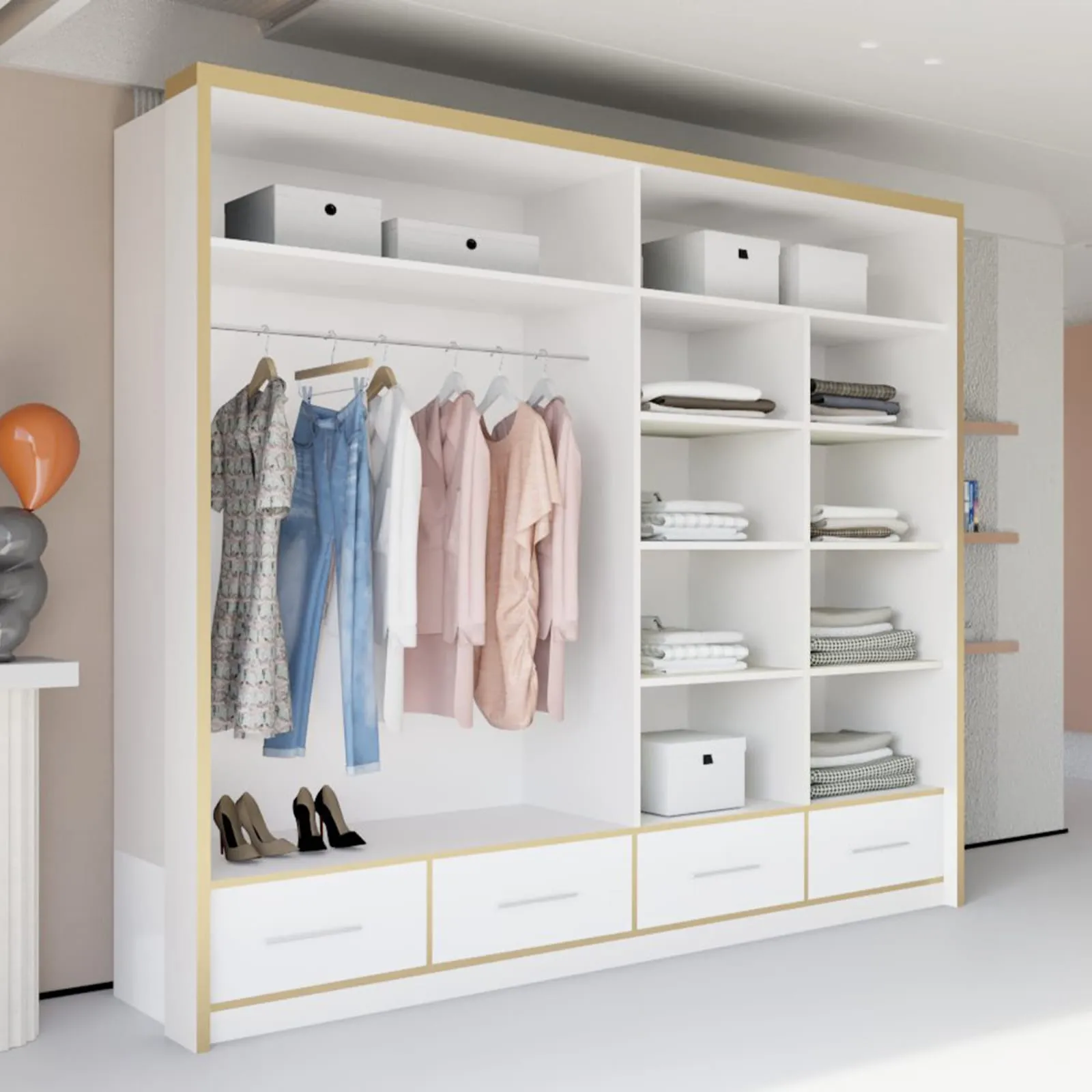 Sydney High Gloss Wardrobe - Stylish and Durable Storage Solution in Multiple Sizes and Colours