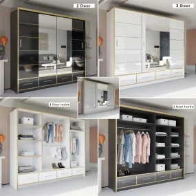 Sydney High Gloss Wardrobe - Stylish and Durable Storage Solution in Multiple Sizes and Colours