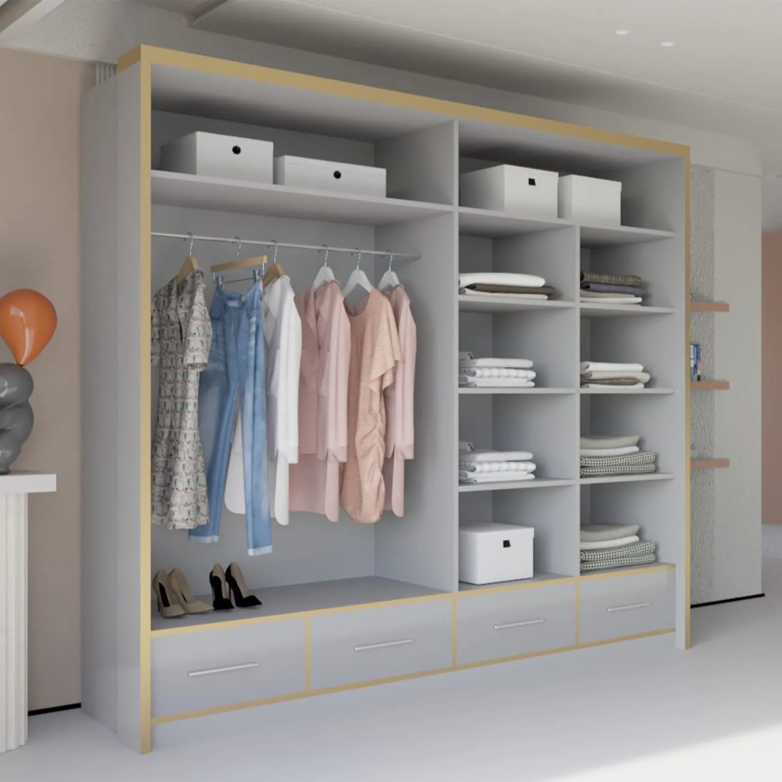 Sydney High Gloss Wardrobe - Stylish and Durable Storage Solution in Multiple Sizes and Colours
