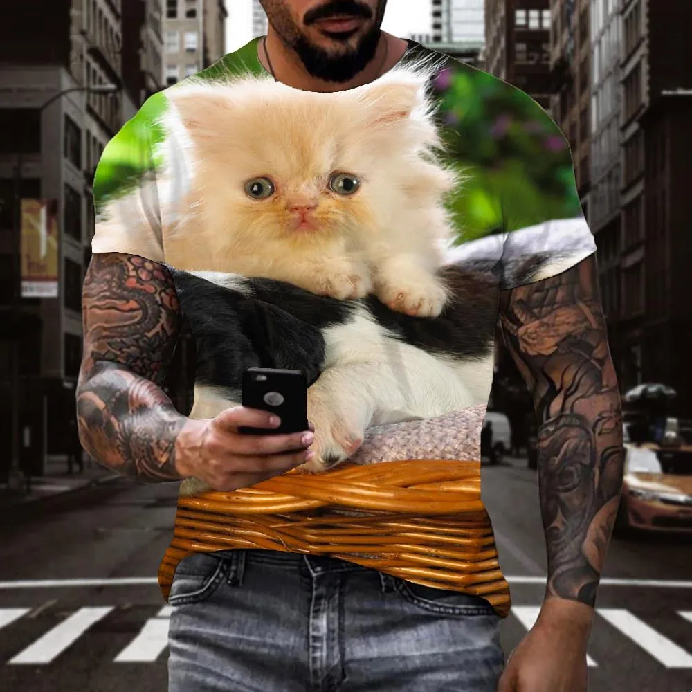 t shirt animaldocile pets clothingart costume cat and dog men Cool