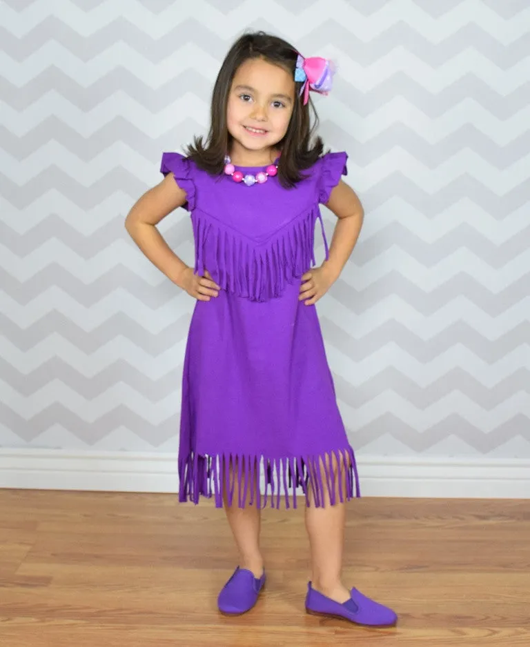 The Emma Fringe Dress - Purple
